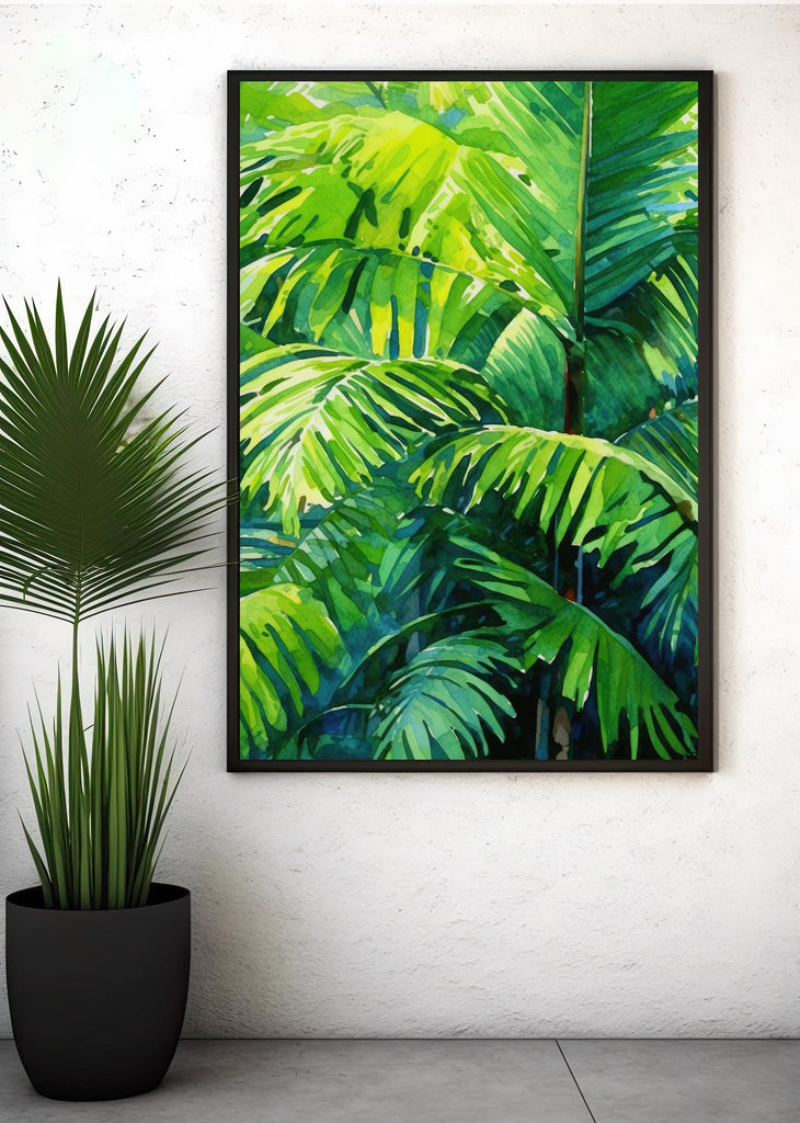 Palm Tree Fronds Botanical Art Prints Coastal Wall Art Watercolor Nature Inspired Island Summer Gift Beach House Decor