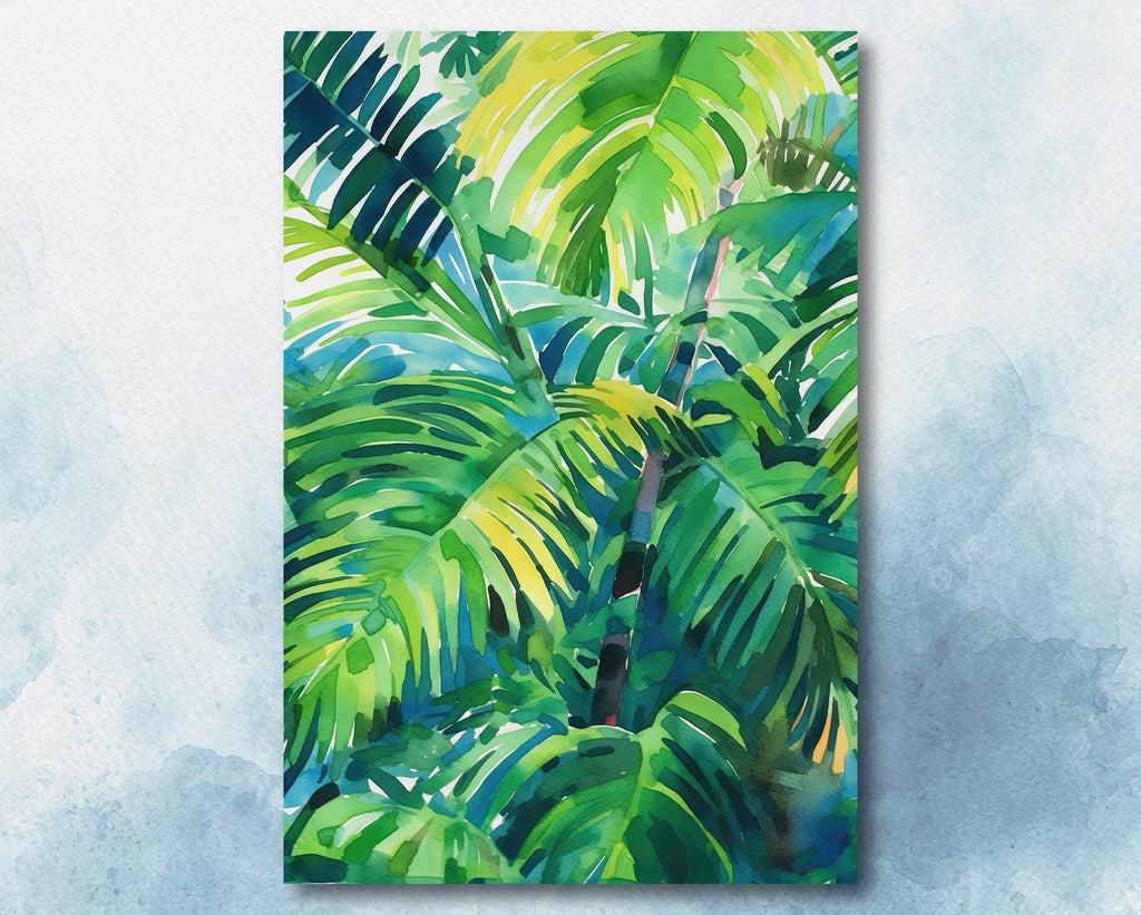 Palm Tree Fronds Botanical Art Prints Coastal Wall Art Watercolor Nature Inspired Island Summer Gift Beach House Decor