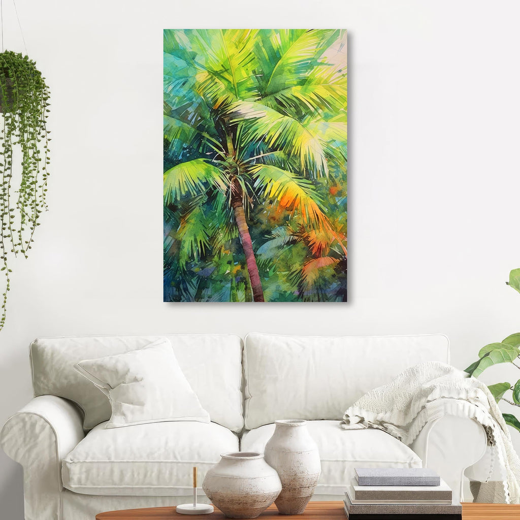 Palm Tree Fronds Botanical Art Prints Coastal Wall Art Watercolor Nature Inspired Island Summer Gift Beach House Decor