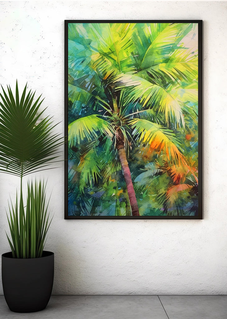 Palm Tree Fronds Botanical Art Prints Coastal Wall Art Watercolor Nature Inspired Island Summer Gift Beach House Decor