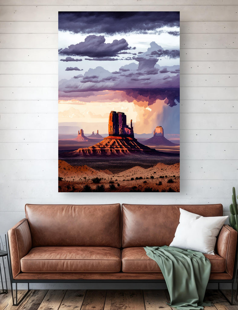 Monument Valley Desert Sunset Art Print Arizona Sonoran Watercolor Southwest Wall Art Boho Wall Decor Gift Southwestern Decor
