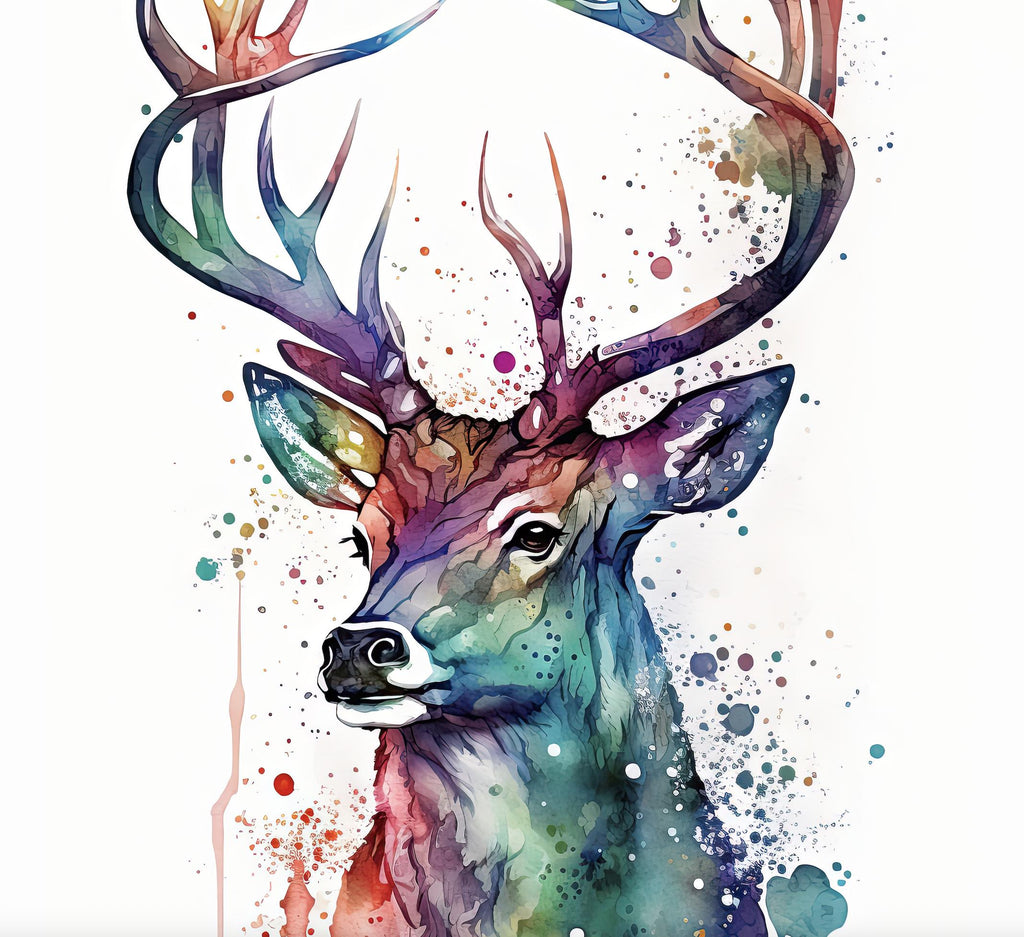 Deer Painting Rustic Woodland Animals Forest Wall Art Nature Inspired Hunting Gifts For Men Wild Animal Woodland Nursery Cabin Decor