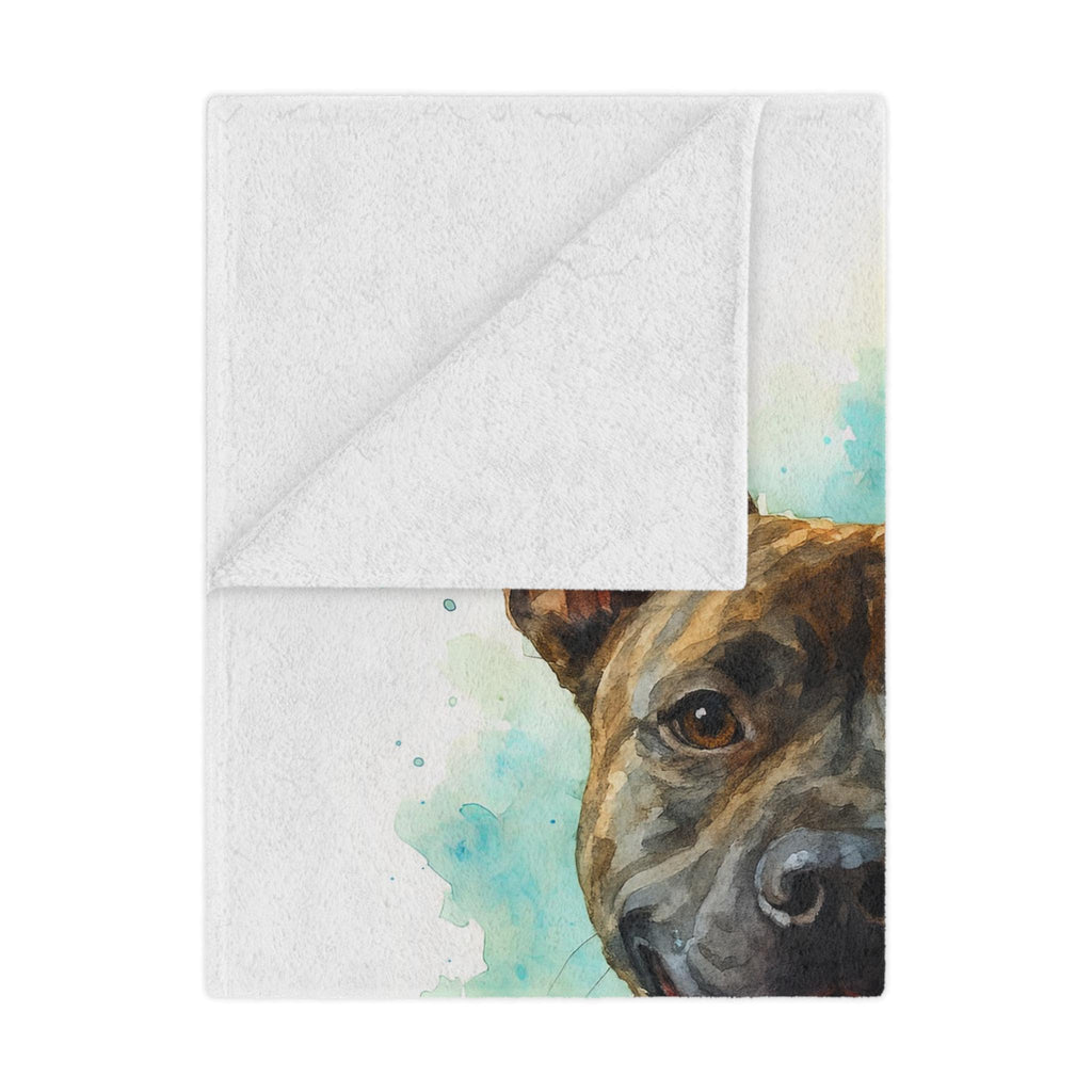 Custom Dog Pet Watercolor Blanket from Photo, Personalized Puppy Memorial Gift, Fleece Minky or Sherpa Throw, Unique Dog Lover Keepsake