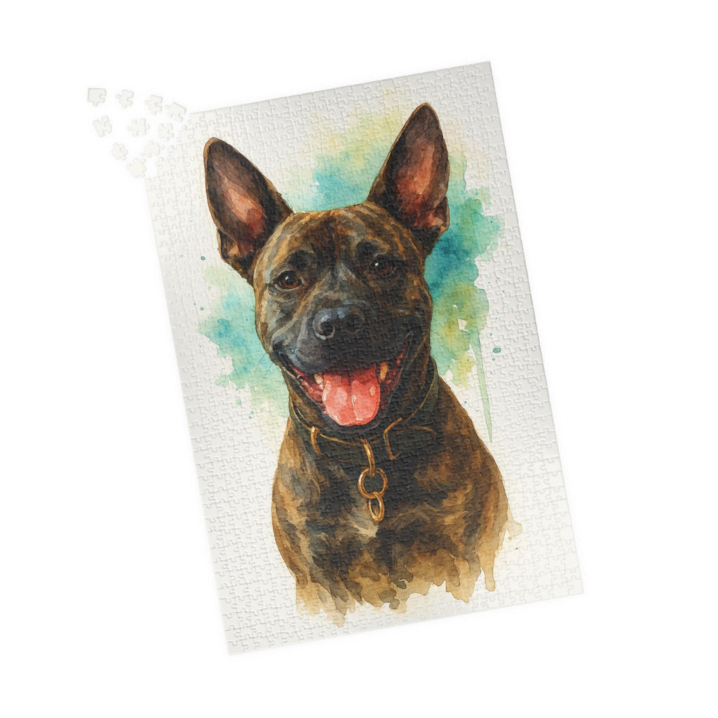 Custom Watercolor Jigsaw Puzzle, Family Portrait, Pet Lover Game, Unique Wedding Gift, Personalized Puzzle (110, 252, 500, 1014 pieces)