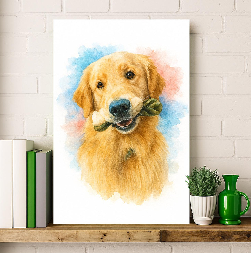 Custom Dog Pet Watercolor Portrait From Photo, Unique Dog Memorial Art, Personalized Pet Lover Gift, Animal Wall Art Keepsake Home Decor