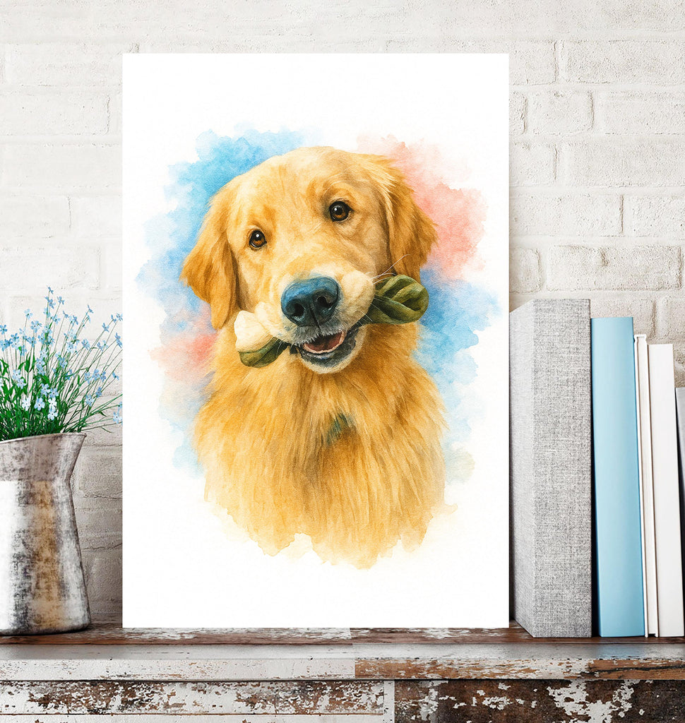 Custom Pet Watercolor Portrait From Photo, Dog or Cat Memorial Art, Personalized Pet Lover Gift, Animal Wall Art Keepsake Decor