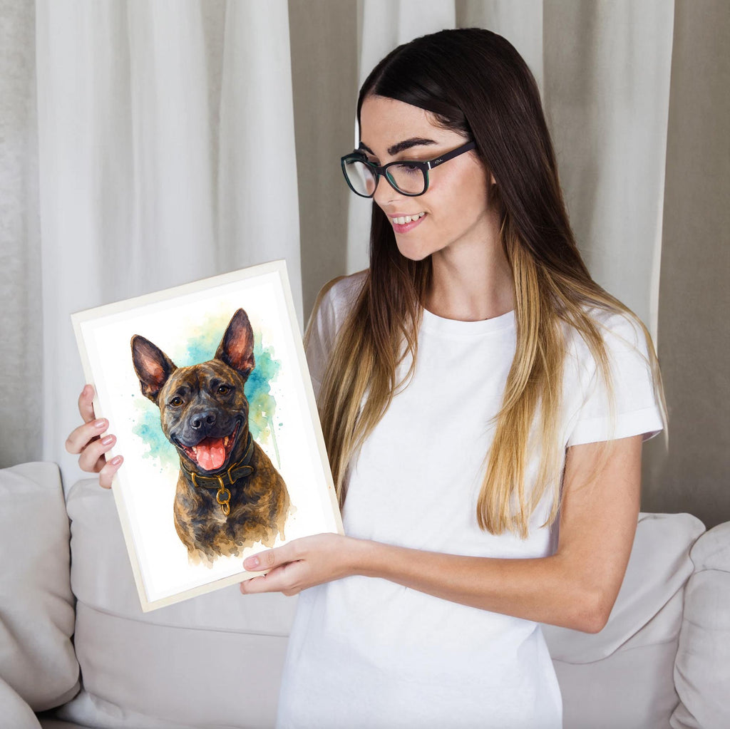 Custom Pet Watercolor Portrait From Photo, Dog or Cat Memorial Art, Personalized Pet Lover Gift, Animal Wall Art Keepsake Decor