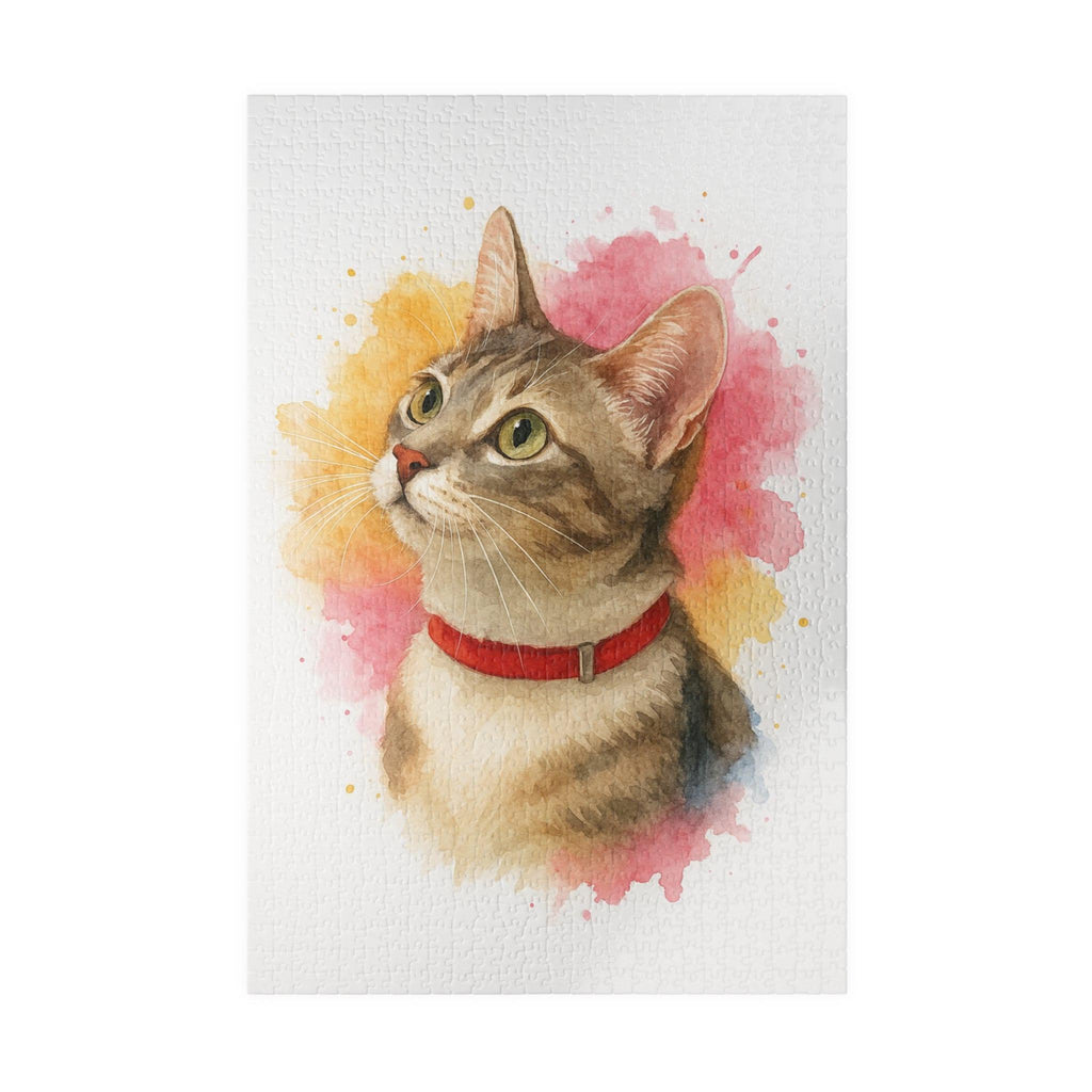 Custom Pet Jigsaw Puzzle, Personalized Dog or Cat Memorial Gift, Unique Pet Lover Keepsake, Watercolor Puzzle (110, 252, 500, 1014 pieces)