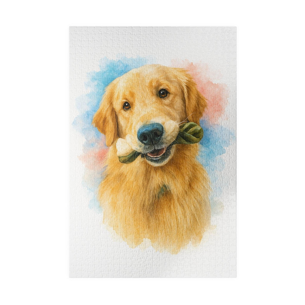 Custom Pet Jigsaw Puzzle, Personalized Dog or Cat Memorial Gift, Unique Pet Lover Keepsake, Watercolor Puzzle (110, 252, 500, 1014 pieces)