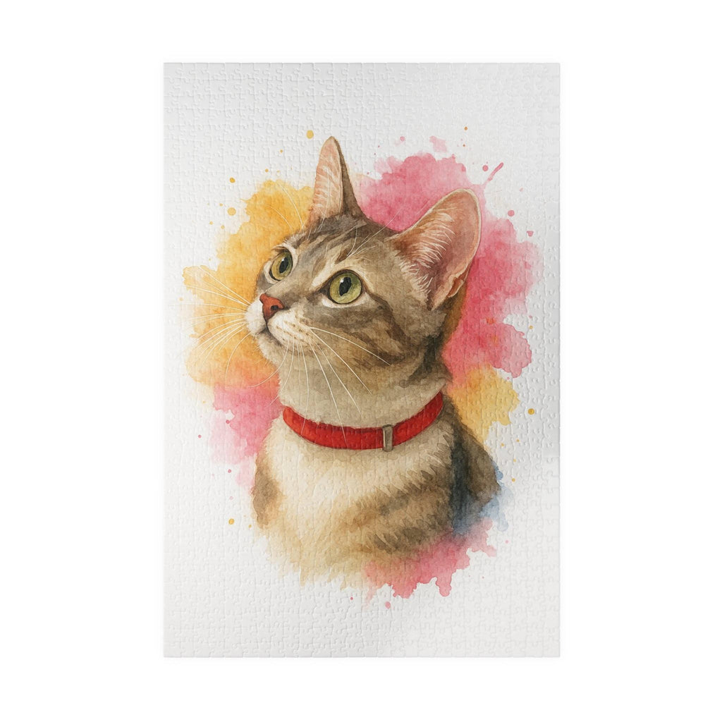 Custom Pet Jigsaw Puzzle, Personalized Dog or Cat Memorial Gift, Unique Pet Lover Keepsake, Watercolor Puzzle (110, 252, 500, 1014 pieces)