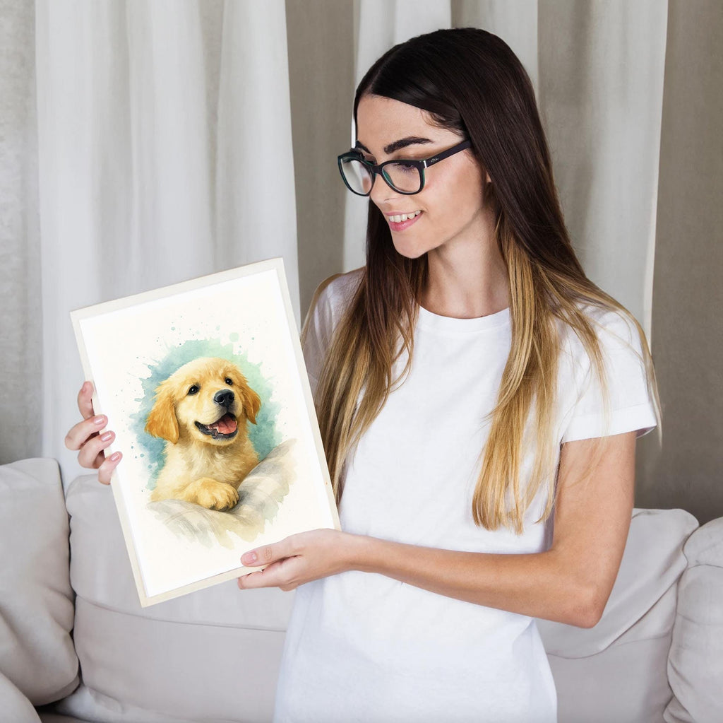 Custom Dog Pet Watercolor Portrait From Photo, Unique Dog Memorial Art, Personalized Pet Lover Gift, Animal Wall Art Keepsake Home Decor