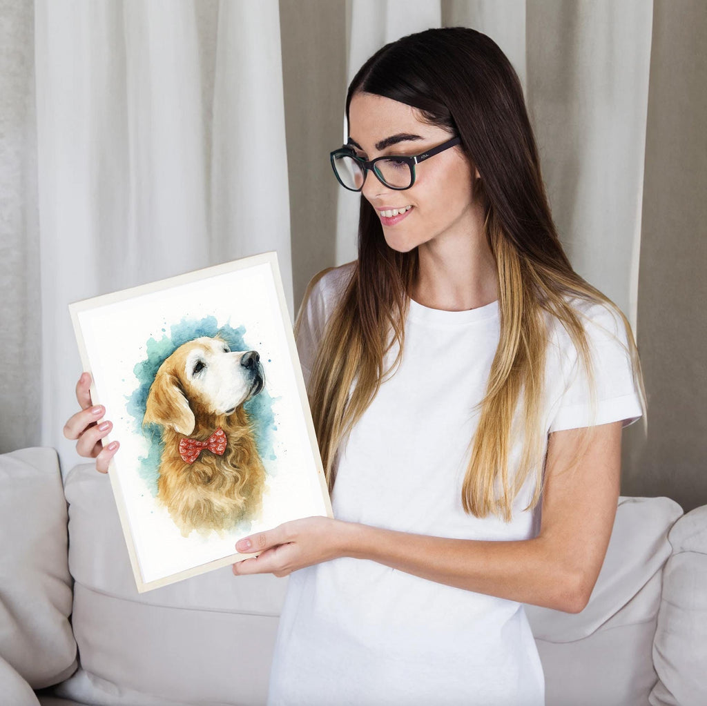 Custom Dog Pet Watercolor Portrait From Photo, Unique Dog Memorial Art, Personalized Pet Lover Gift, Animal Wall Art Keepsake Home Decor