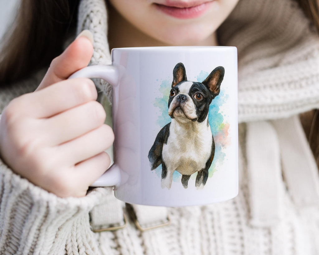 Custom Dog Coffee Mug Watercolor Portrait From Photo, Unique Personalized Pet Memorial, Cute Dog Lover Gift, Puppy Keepsake Drinkware - 11oz