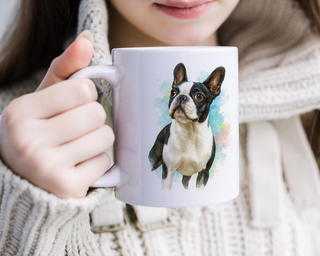 Custom Dog Coffee Mug Watercolor Portrait From Photo, Unique Personalized Pet Memorial, Cute Dog Lover Gift, Puppy Keepsake Drinkware - 11oz