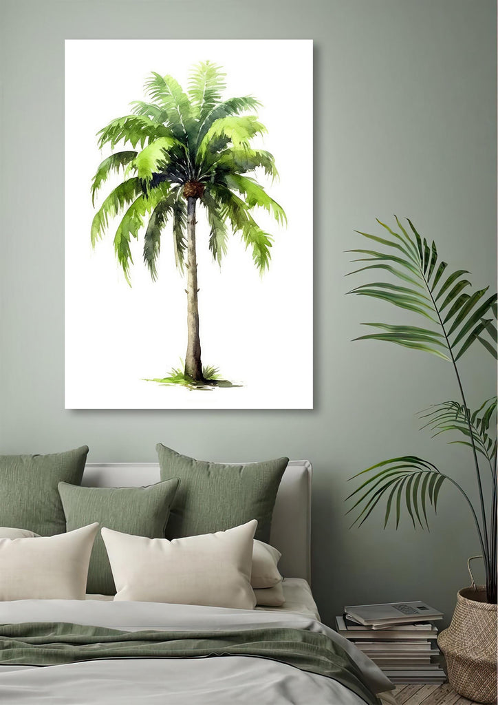 Palm Tree Botanical Art Prints Coastal Wall Art Watercolor Nature Inspired Island Summer Gift Beach House Decor