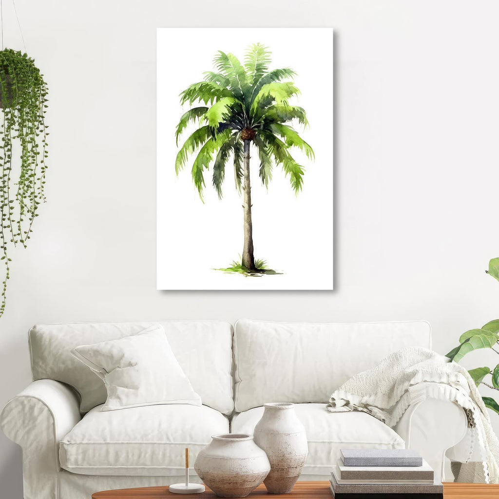 Palm Tree Botanical Art Prints Coastal Wall Art Watercolor Nature Inspired Island Summer Gift Beach House Decor