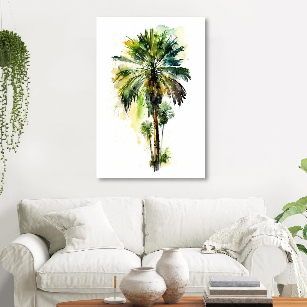 Palm Tree Botanical Art Prints Coastal Wall Art Watercolor Nature Inspired Island Summer Gift Beach House Decor