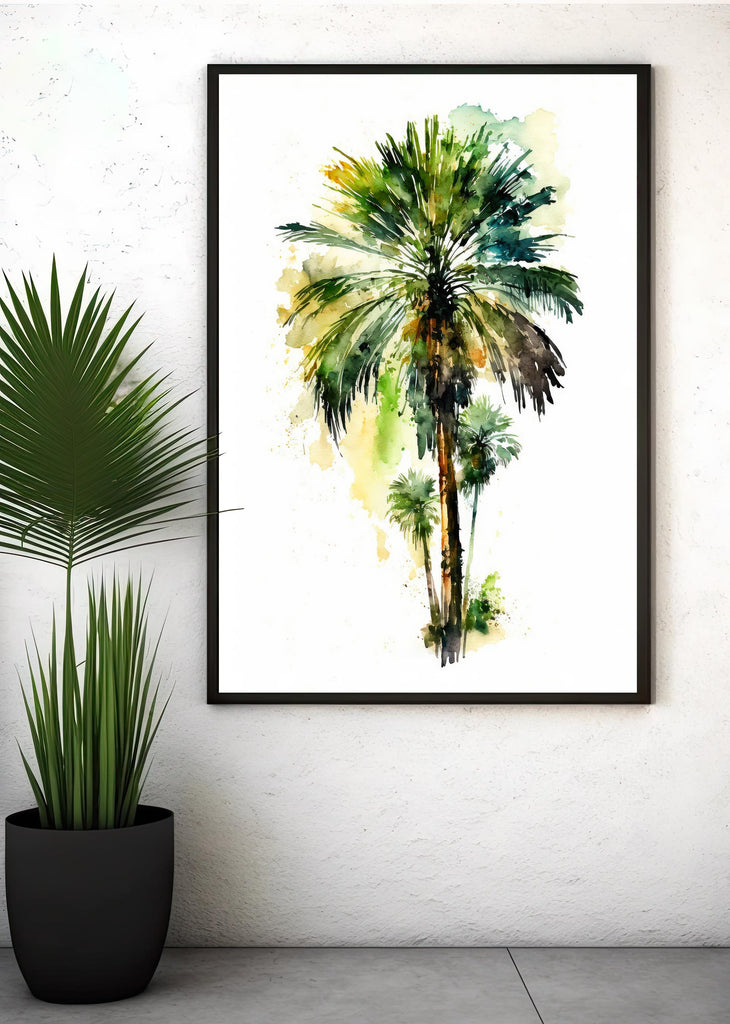 Palm Tree Botanical Art Prints Coastal Wall Art Watercolor Nature Inspired Island Summer Gift Beach House Decor