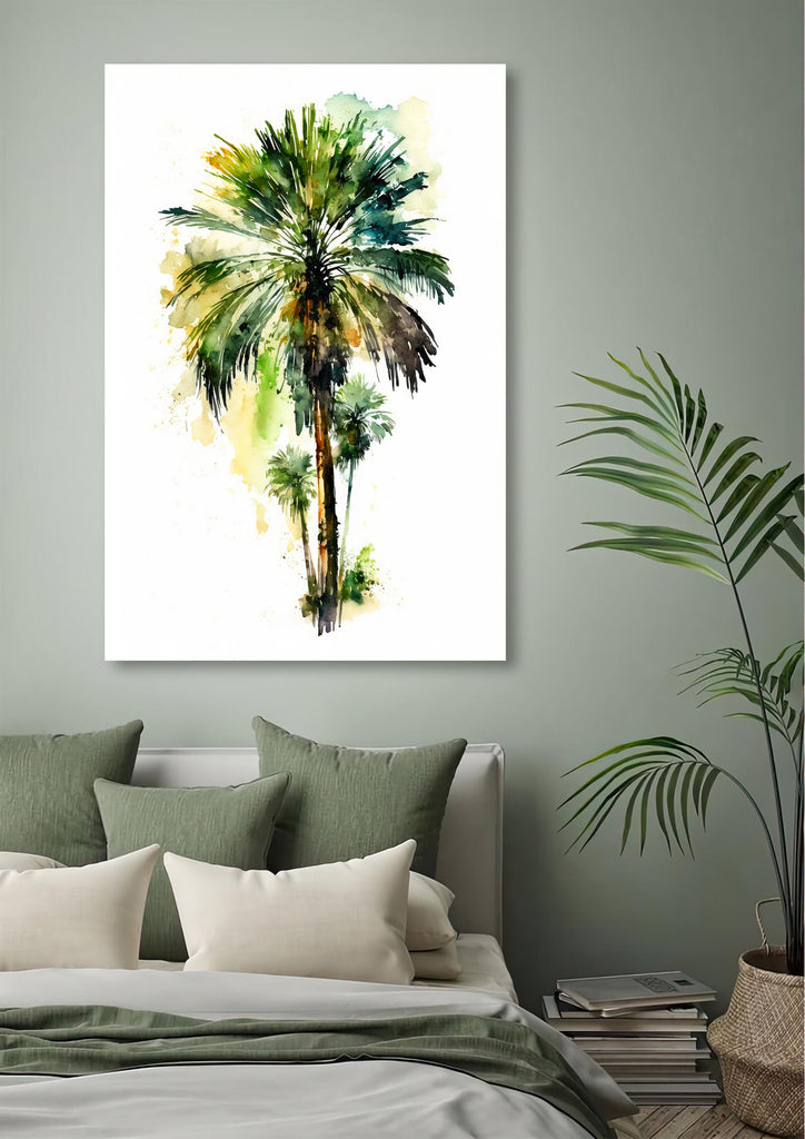 Palm Tree Botanical Art Prints Coastal Wall Art Watercolor Nature Inspired Island Summer Gift Beach House Decor