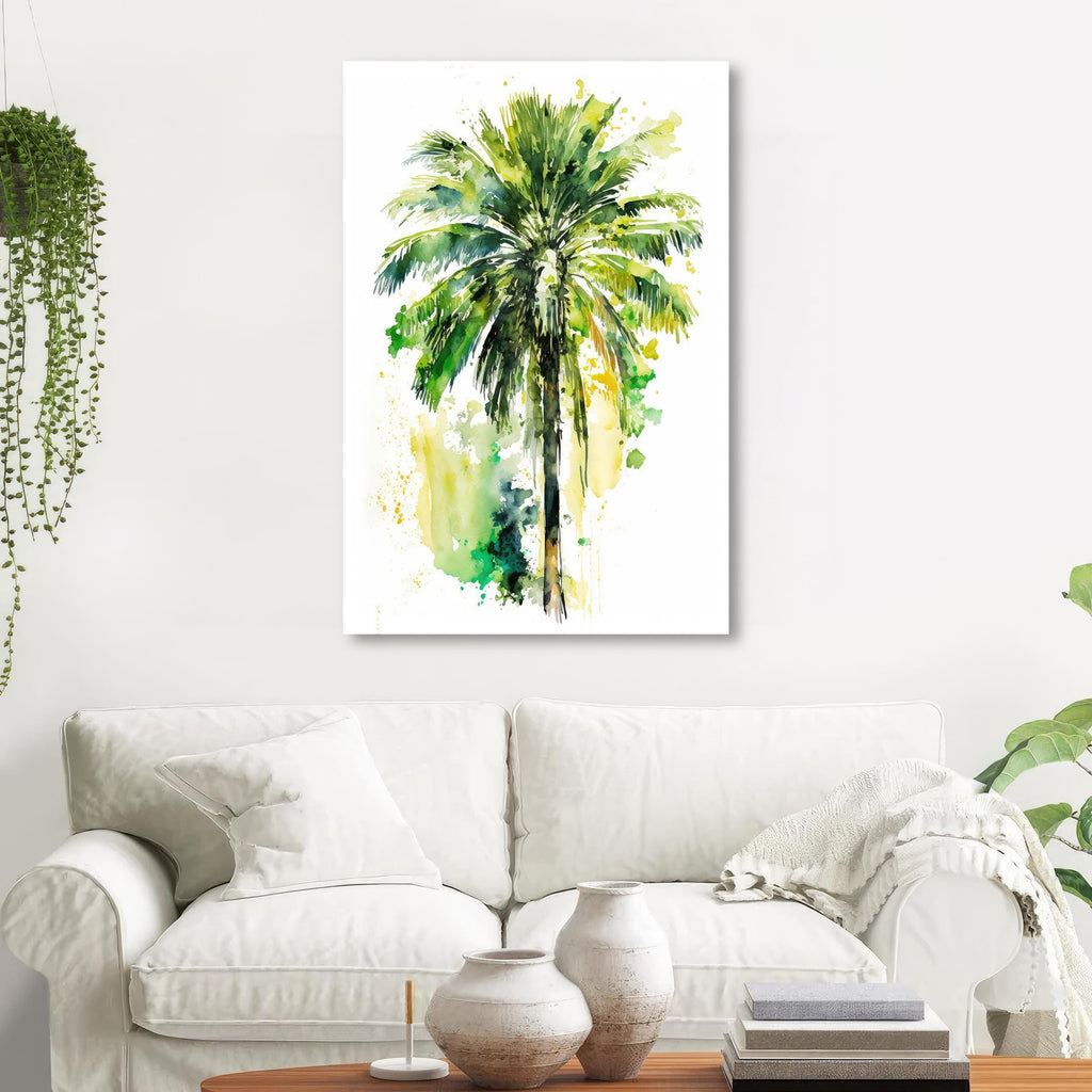 Palm Tree Botanical Art Prints Coastal Wall Art Watercolor Nature Inspired Island Summer Gift Beach House Decor