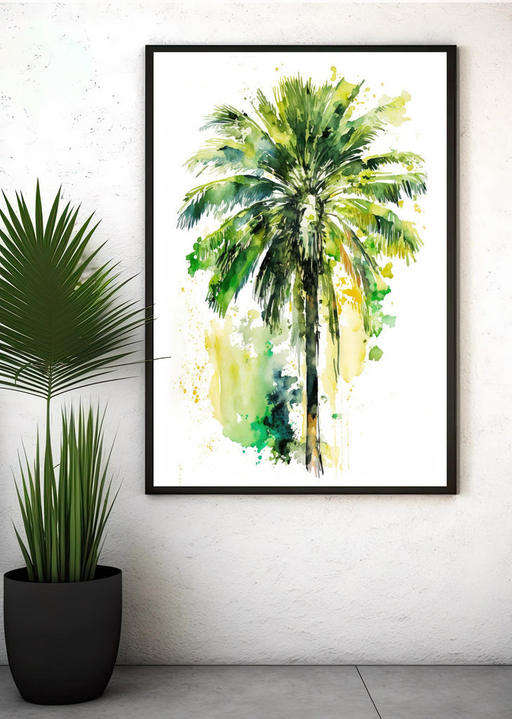 Palm Tree Botanical Art Prints Coastal Wall Art Watercolor Nature Inspired Island Summer Gift Beach House Decor