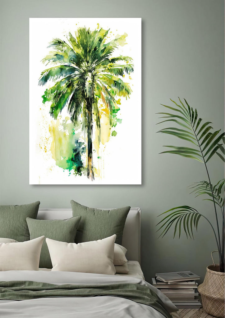 Palm Tree Botanical Art Prints Coastal Wall Art Watercolor Nature Inspired Island Summer Gift Beach House Decor