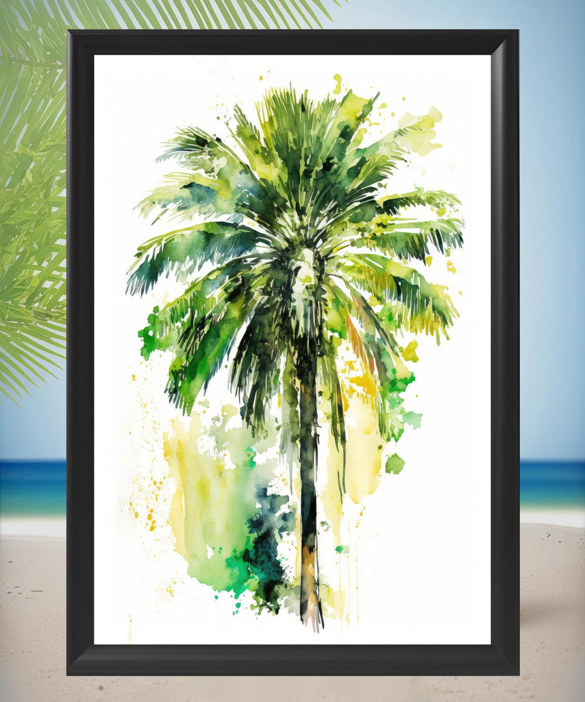 Palm Tree Botanical Art Prints Coastal Wall Art Watercolor Nature Inspired Island Summer Gift Beach House Decor