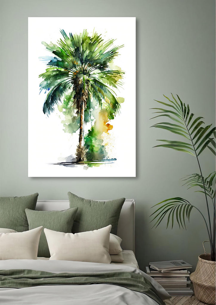 Palm Tree Botanical Art Prints Coastal Wall Art Watercolor Nature Inspired Island Summer Gift Beach House Decor