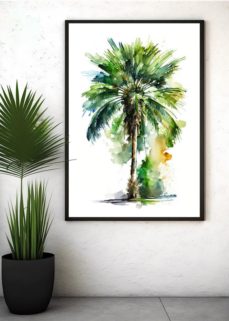 Palm Tree Botanical Art Prints Coastal Wall Art Watercolor Nature Inspired Island Summer Gift Beach House Decor