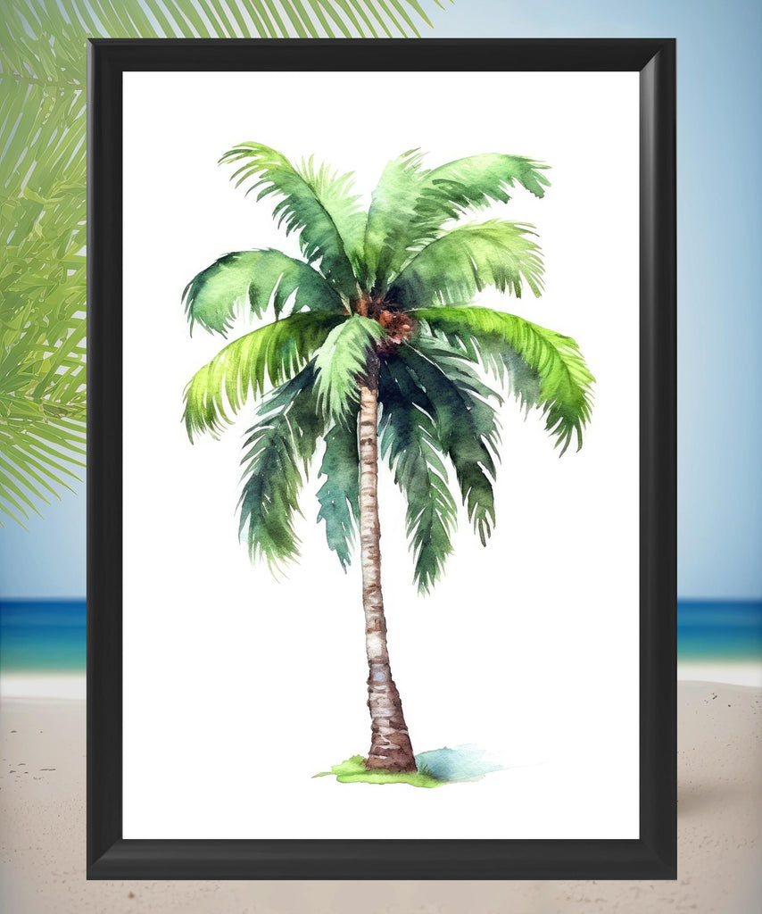 Palm Tree Botanical Art Prints Coastal Wall Art Watercolor Nature Inspired Island Summer Gift Beach House Decor