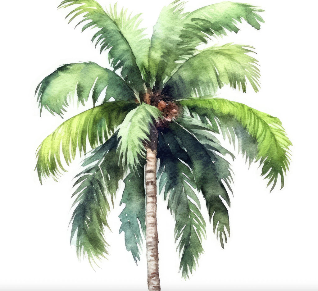 Palm Tree Botanical Art Prints Coastal Wall Art Watercolor Nature Inspired Island Summer Gift Beach House Decor