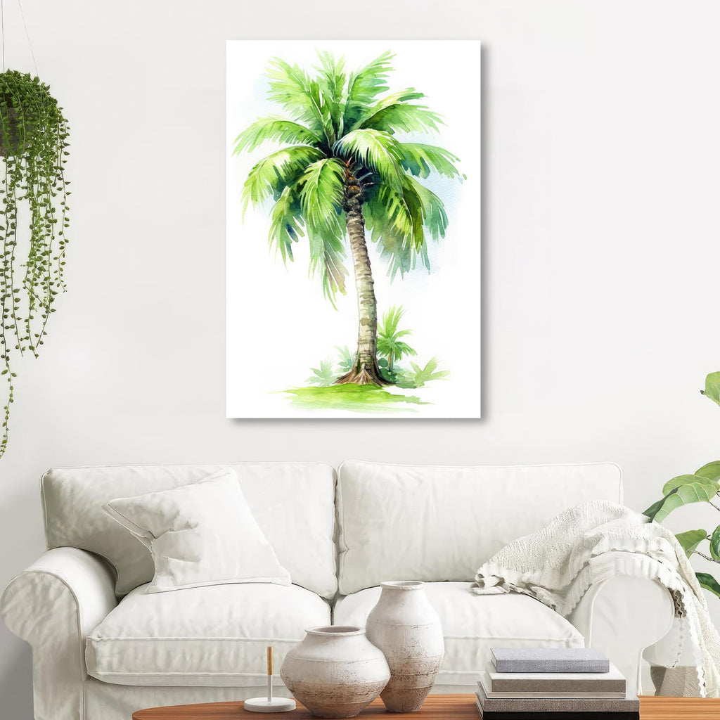 Palm Tree Botanical Art Prints Coastal Wall Art Watercolor Nature Inspired Island Summer Gift Beach House Decor