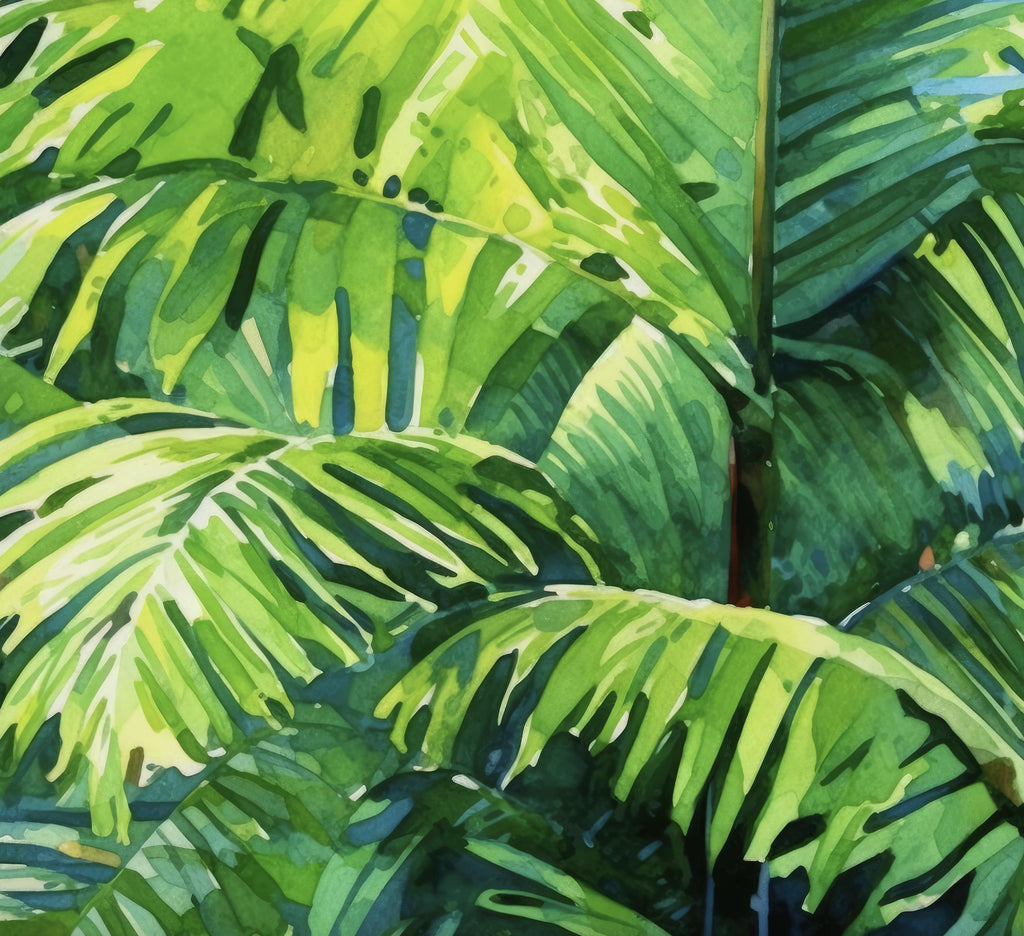 Palm Tree Fronds Botanical Art Prints Coastal Wall Art Watercolor Nature Inspired Island Summer Gift Beach House Decor