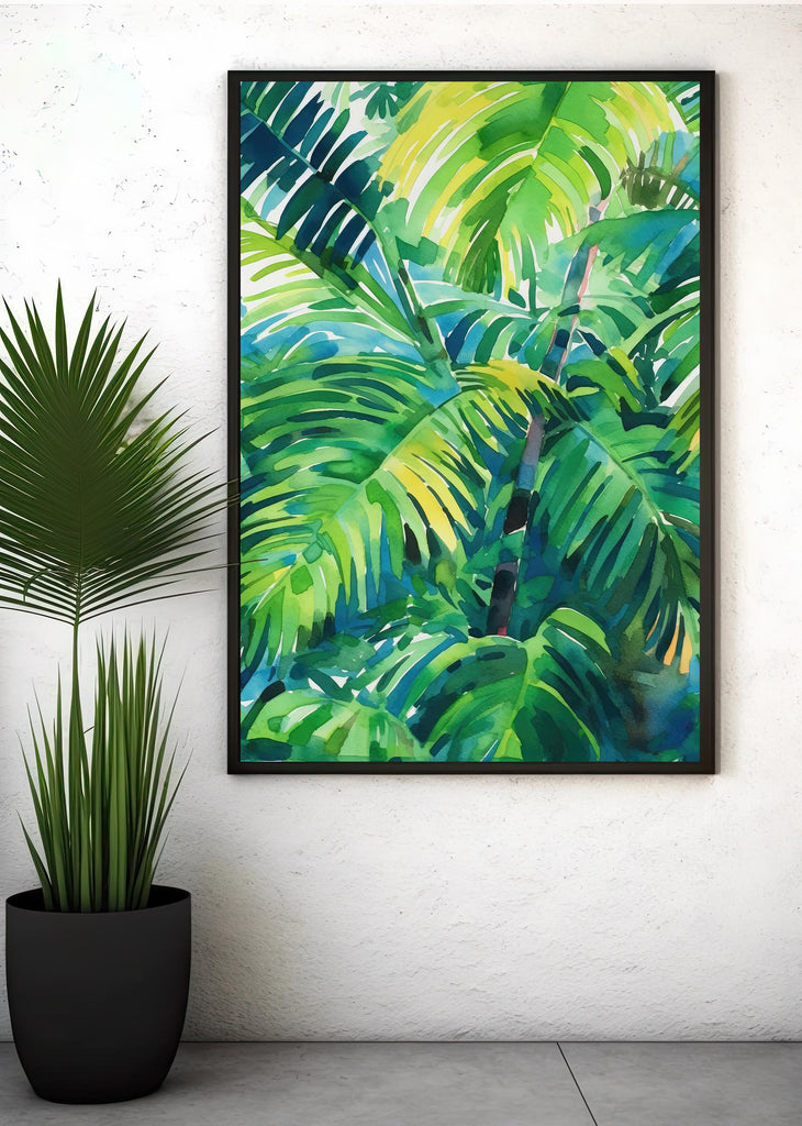 Palm Tree Fronds Botanical Art Prints Coastal Wall Art Watercolor Nature Inspired Island Summer Gift Beach House Decor