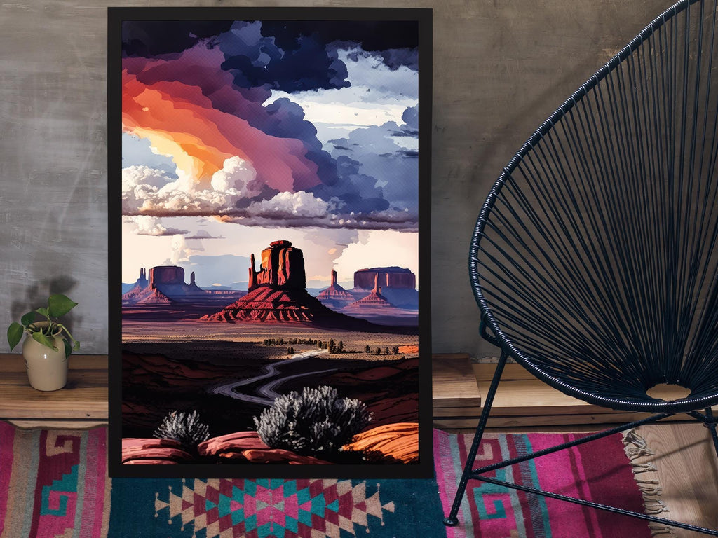 Monument Valley Desert Sunset Art Print Arizona Sonoran Watercolor Southwest Wall Art Boho Wall Decor Gift Southwestern Decor