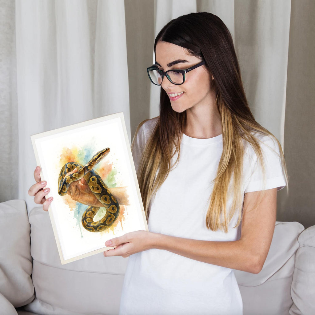 Custom Reptile Pet Watercolor Portrait from Photo, Bearded Dragon or Snake Art, Personalized Lizard & Turtle Print, Unique Animal Lover Gift