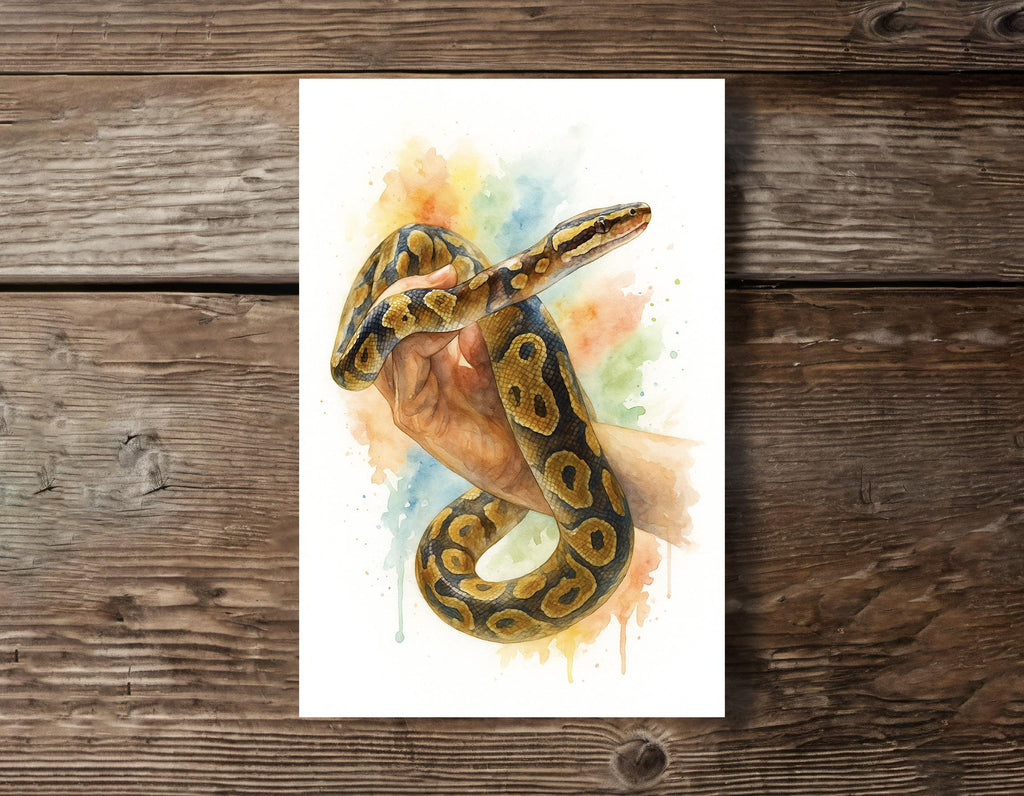 Reptile Pet Custom Portrait from Photo, Personalized Bearded Dragon or Snake Watercolor Wall Art, Unique Lizard Lover Gift for Pet Owners