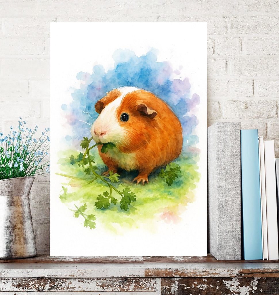 Personalized Pet Watercolor Portrait from Photo, Custom Hamster or Ferret Art, Rabbit Guinea Pig Rat Wall Print, Unique Animal Lover Gift