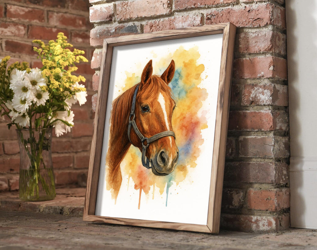Custom Farm Animal Pet Watercolor Portrait from Photo, Horse Goat Pig Cow Art, Personalized Wall Print, Unique Country Home Decor Gift