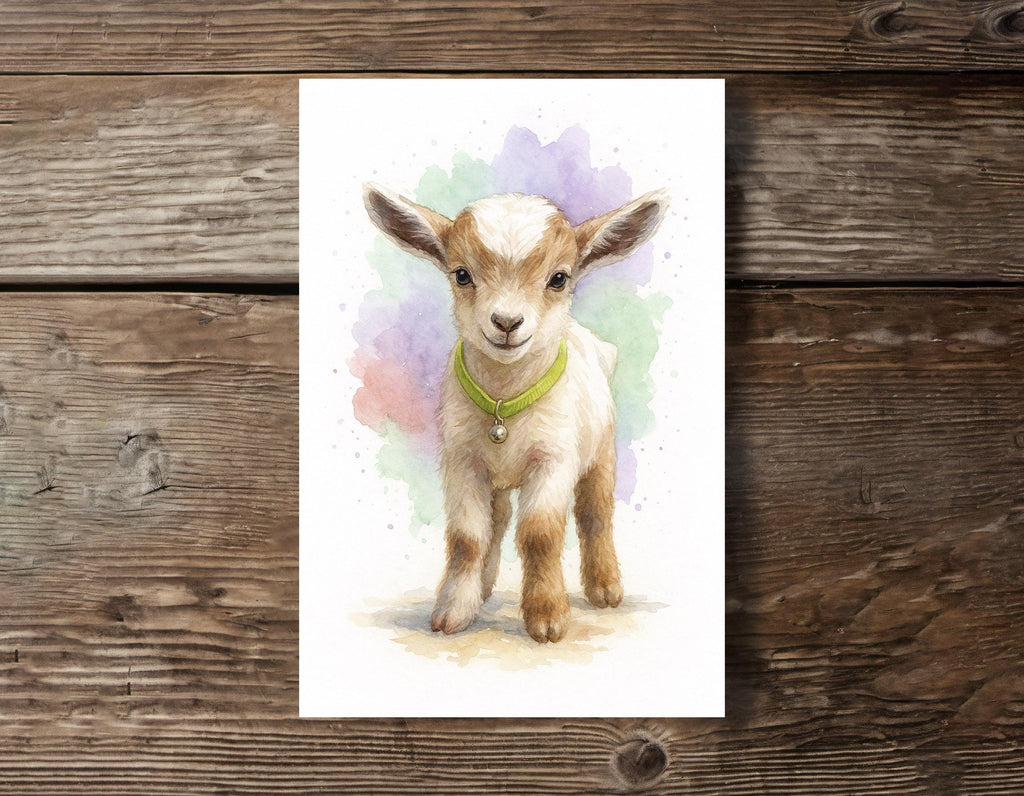 Custom Farm Animal Pet Watercolor Portrait from Photo, Horse Goat Pig Cow Art, Personalized Wall Print, Unique Country Home Decor Gift