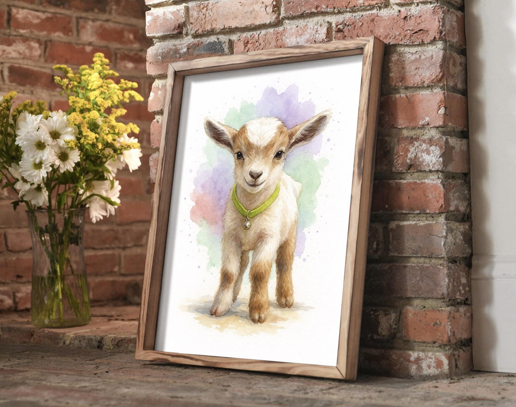 Personalized Farm Animal Watercolor Art from Photo, Horse Cow Pig Goat Pet Portrait, Custom Country Decor, Unique Wall Gift Print