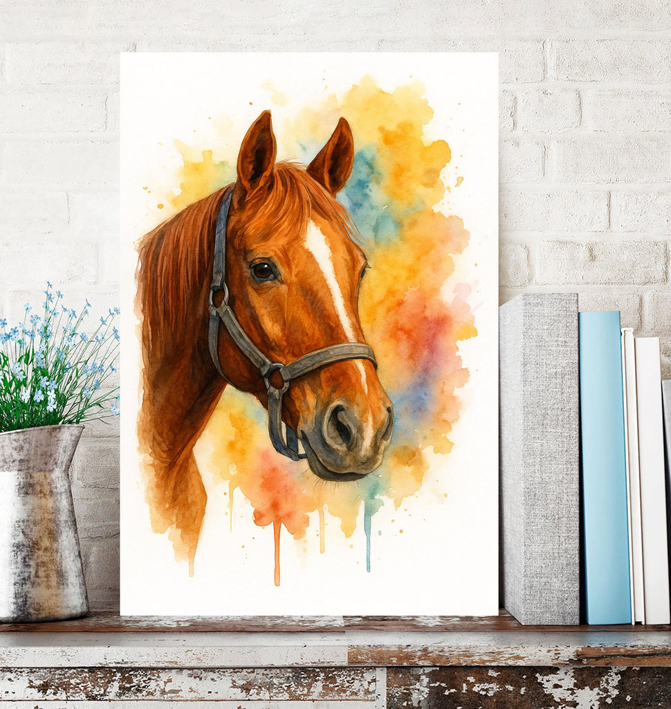Custom Watercolor Portrait of Farm Animal from Photo, Horse Pig Cow Goat Pet Art, Unique Rustic Home Decor, Personalized Gift Print