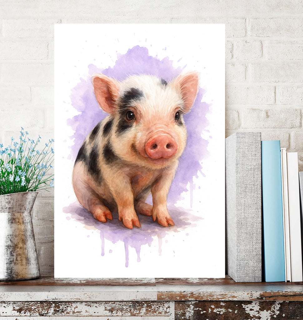Custom Farm Pet Watercolor Portrait from Photo Print, Horse Goat Cow or Pig Animal Art, Personalized Country Gift, Rustic Barn Home Decor