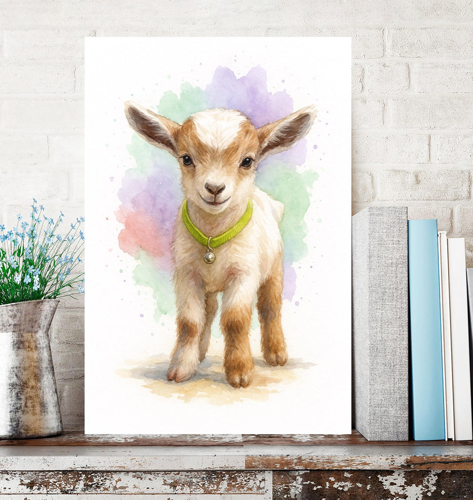 Custom Farm Animal Pet Watercolor Portrait from Photo, Horse Goat Pig Cow Print, Personalized Country Art, Rustic Barn Home Decor Gift