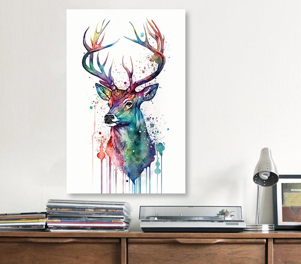 Deer Painting Rustic Woodland Animals Forest Wall Art Nature Inspired Hunting Gifts For Men Wild Animal Woodland Nursery Cabin Decor