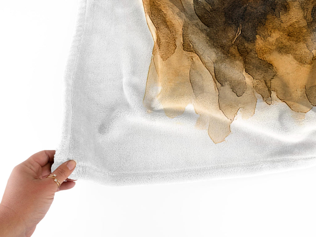 Custom Pet Watercolor Blanket from Photo, Personalized Dog or Cat Memorial Gift, Fleece Minky or Sherpa Throw, Unique Pet Lover Keepsake
