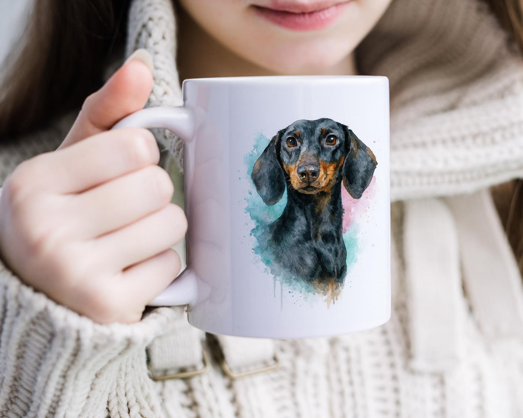 Custom Dog Coffee Mug Watercolor Portrait From Photo, Unique Personalized Pet Memorial, Cute Dog Lover Gift, Puppy Keepsake Drinkware - 11oz
