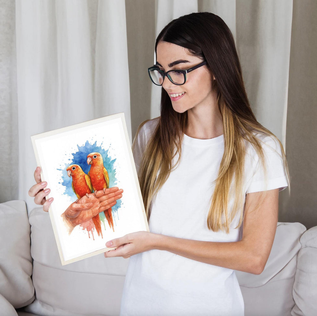 Custom Bird Pet Watercolor Portrait from Photo, Parrot Memorial Art, Personalized Animal Print, Unique Pet Lover Gift, Home Decor Keepsake