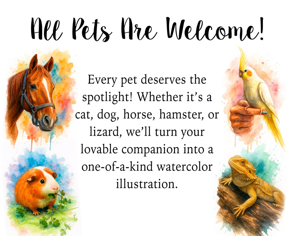 Custom Farm Animal Pet Watercolor Portrait from Photo, Horse Goat Pig Cow Print, Personalized Country Art, Rustic Barn Home Decor Gift