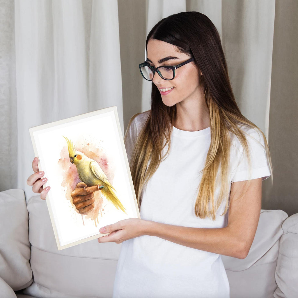 Pet Bird Watercolor Portrait from Photo, Custom Parrot Art Print, Personalized Memorial Gift, Animal Lover Wall Decor Keepsake